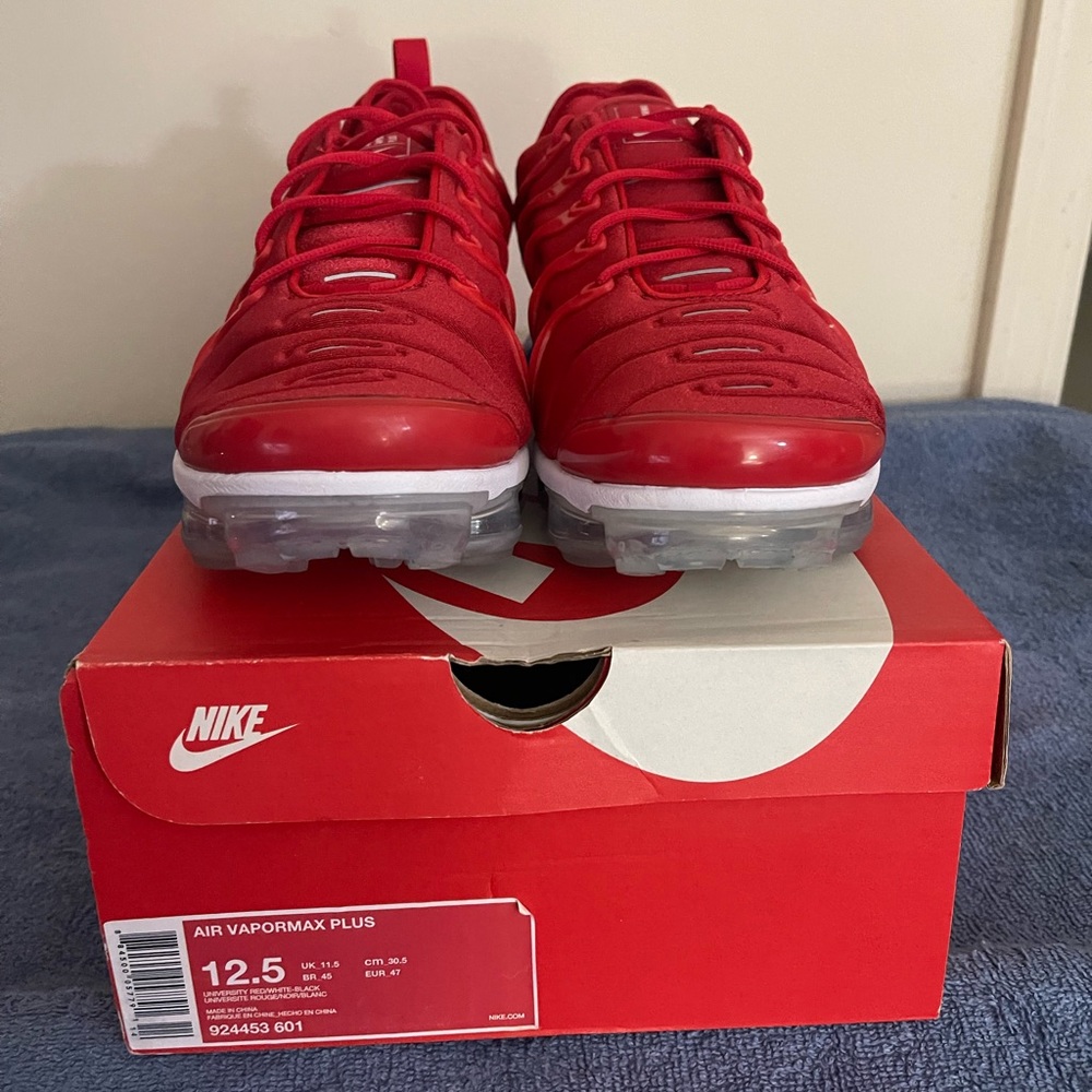 NIKE MENS Air Vapormax Plus "USA University Red White Blue 924453-601 US SZ 12.5